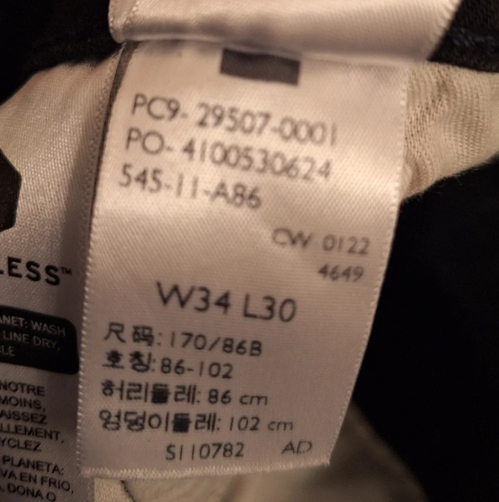Levi Strauss‎ Men's Black Jeans 505 Original Fit Straight Leg 34x28(tag 34x30)